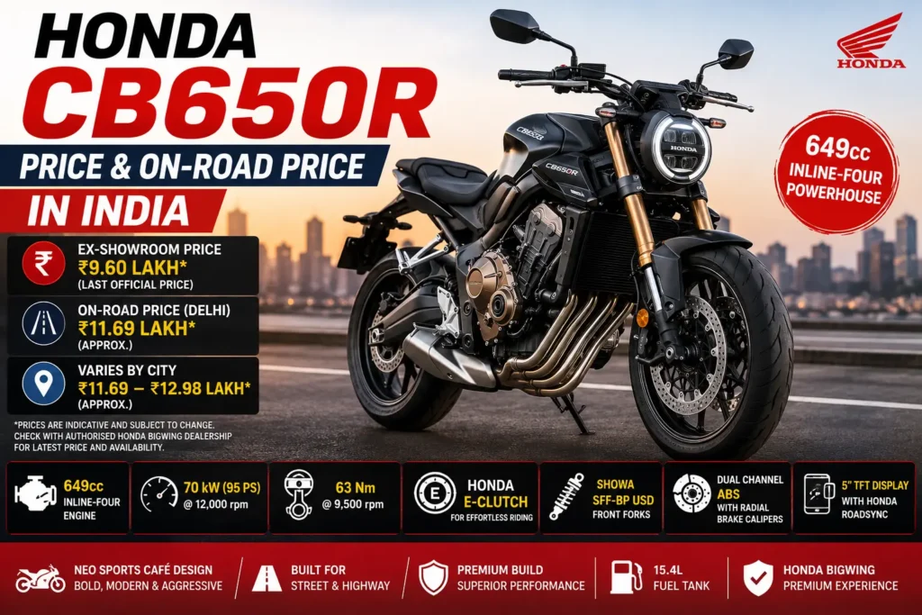 Honda CB650R Price & On-Road Price in India