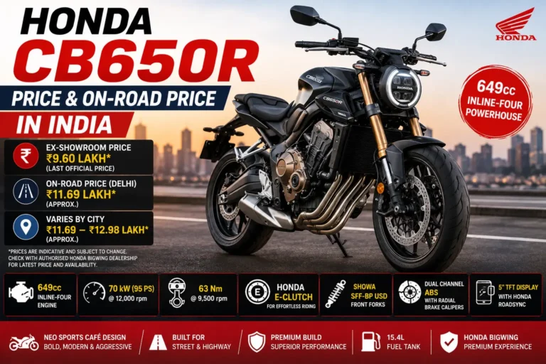 Honda CB650R Price & On-Road Price in India