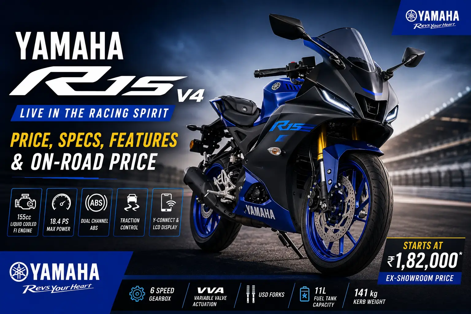 Yamaha R15 V4 Price, Specs & On-Road Price