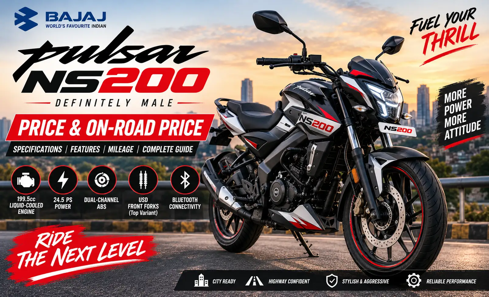 Bajaj Pulsar NS200 Price & On-Road Price