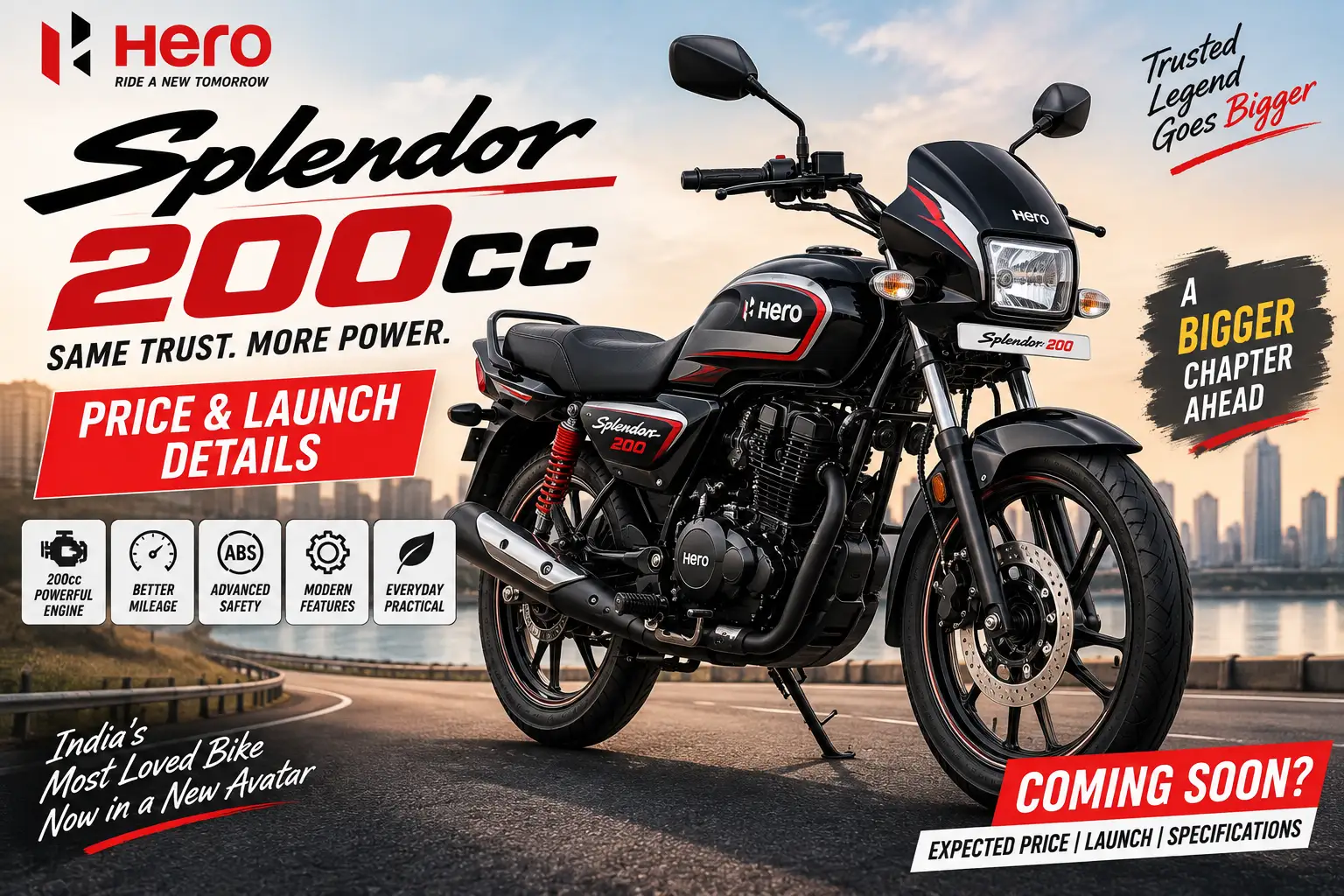 Hero Splendor 200cc Price & Launch Details