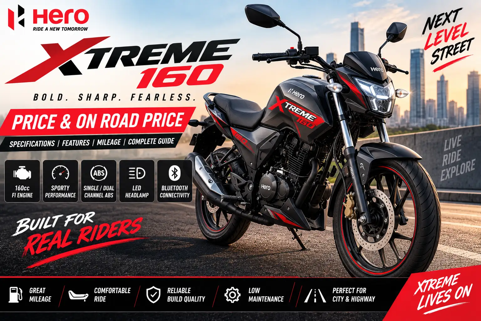 Hero Xtreme 160 Price & On Road Price - BikeDekho360