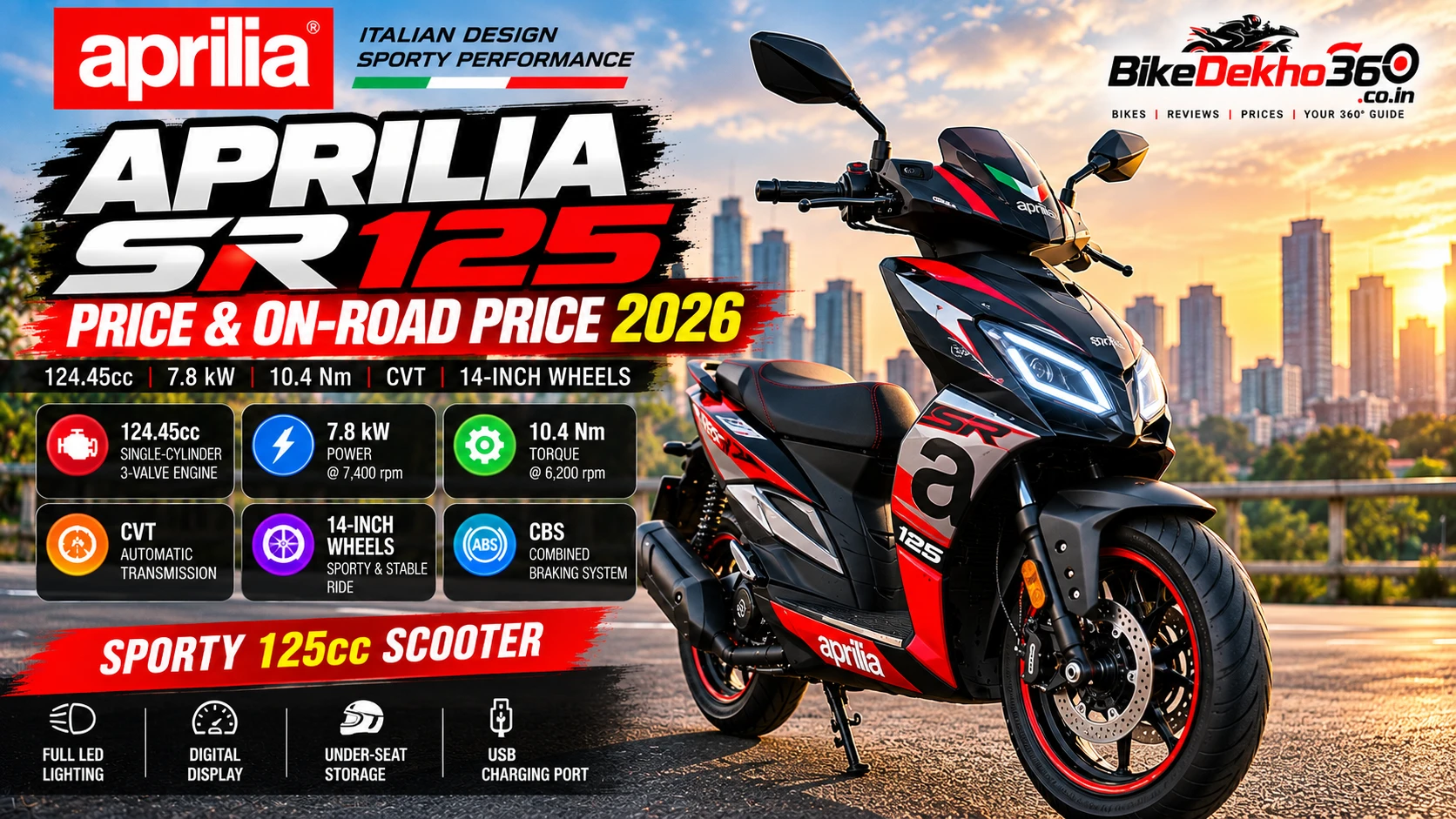 Aprilia SR 125 Price & On-Road Price 2026
